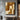Geometric Abstract Modern Oil Painting in Warm Beige and Amber Brown