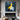 Golden Draped Silence abstract figurative original oil painting in yellow and blue tones