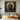 black and gold Buddha portrait with golden halo in square format canvas