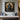 black and gold Buddha portrait with golden halo in square format canvas