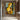 modern cubist oil painting of abstract female figure in golden yellow and blue tones