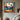 Hand-painted African abstract oil painting of two people in hammock by sea