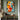 "Inner Hues" abstract portrait oil painting of a face with closed eyes, rendered in bold blocks of orange, teal, and white with red lips and dark expressive lines.
