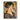 "Klimtian Reverie" decorative oil painting of a woman with dark hair and flowers, wearing an ornate blue patterned dress, surrounded by birds and floral motifs in a Klimt-inspired style.
