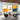 Minimalist Triptych Wall Art with Blue Figures and Orange Background