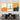 Minimalist Triptych Wall Art with Blue Figures and Orange Background