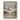 Abstract misty forest painting with golden texture and grey background on canvas
