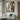Abstract oil painting with layered wooden panels, geometric shapes, and textured transitions between beige and gray tones.  