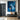 contemporary abstract oil painting with blue and gold block texture, modern minimalist wall art for home or office