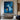 contemporary abstract oil painting with blue and gold block texture, modern minimalist wall art for home or office