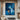 contemporary abstract oil painting with blue and gold block texture, modern minimalist wall art for home or office