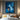 contemporary abstract oil painting with blue and gold block texture, modern minimalist wall art for home or office