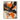 "Orange Burst Abstract" oil painting in black, white, and grey, featuring bold, textured abstract forms dramatically accented with large areas of vibrant orange/red.
