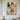 "Palette Knife Muse" abstract oil painting of a female portrait created with thick, textured impasto strokes from a palette knife, featuring expressive colors.
