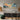 Panoramic Abstract Seascape Oil Painting with Sunset and Ocean Blue Colors