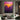 "Purple Gold Enigma" abstract oil painting featuring a dramatic contrast of deep purples and blacks with vibrant yellow/gold textured accents and expressive brushwork.

