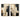 Set of 2 Abstract Oil Paintings in Beige Black and Gold