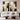 Set of 2 Abstract Oil Paintings in Beige Black and Gold