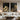 Set of 2 Black and Gold Abstract Wave Paintings on Canvas