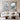 Set of 2 White and Gold Floral Textured Canvas Paintings on Grey Background