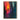 abstract expressionist oil painting of silhouette figure between red and blue city lights, modern vertical canvas with emotional color contrast