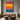 Color stripe abstract canvas art with vibrant sunset tones in red, orange, yellow, and blue
