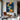 blue and gold biomorphic abstract oil painting with flowing textures and tectonic shapes, modern wall art for stylish interiors