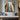 Vertical Echo abstract painting with textured orange and teal vertical brushstrokes