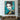 Textured Asian Female Portrait Oil Painting in Teal and Gold