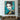 Textured Asian Female Portrait Oil Painting in Teal and Gold
