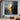 Tower In Dusk Silence abstract landscape oil painting with dark gold reflection