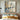 Contemporary handmade abstract oil painting of a modern city wall and people walking