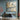 Contemporary handmade abstract oil painting of a modern city wall and people walking