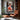 Vertical modern oil painting of woman in pink walking in city at dusk