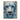 Textured Abstract Oil Painting of White Lion in Blue and White Tones