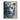 Textured Abstract Oil Painting of White Tiger in Snow with Blue Eyes