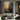 "Zen Profile Glow" abstract oil painting featuring a serene Buddha-like silhouette in profile on the right, with a dynamic abstract background of dark hues and gold accents on the left.
