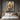 minimalist oil painting of Buddha in meditative pose with gold halo and grey textured background, peaceful wall art for zen and spiritual interiors